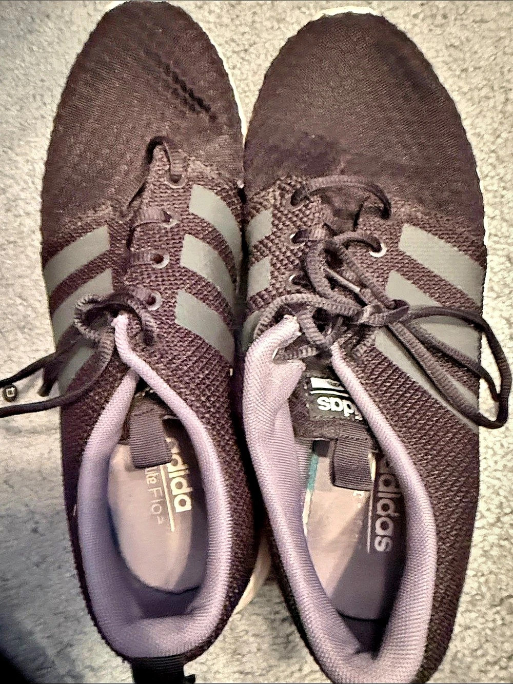 adidas Cloudfoam Lite Racer Adapt Athletic Shoes Black & Gray